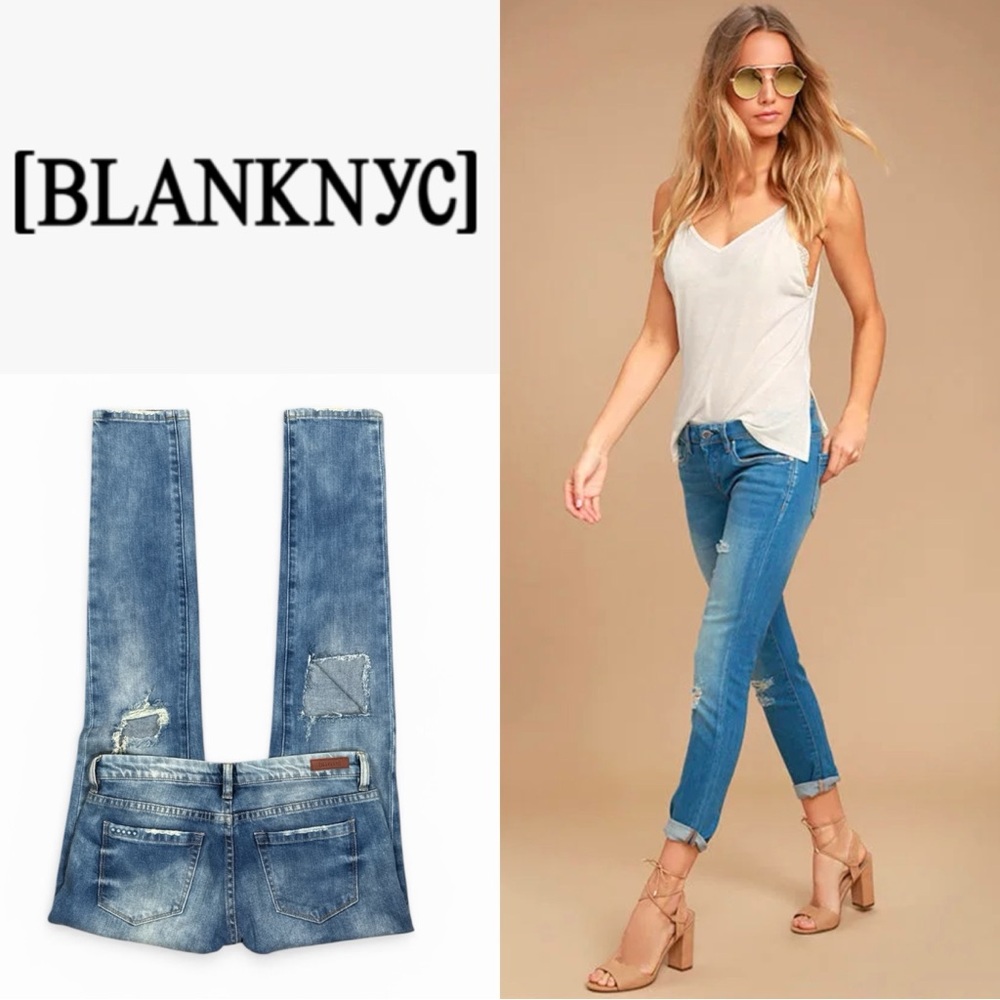 BLANKNYC SKINNY CLASSIQUE DISTRESSED LIGHT WASH CLASSIC DENIM JEANS **NWT**